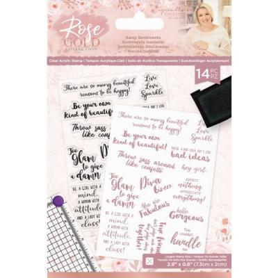 Crafter's Companion Rose Gold Clear Stamps - Sassy Sentiments